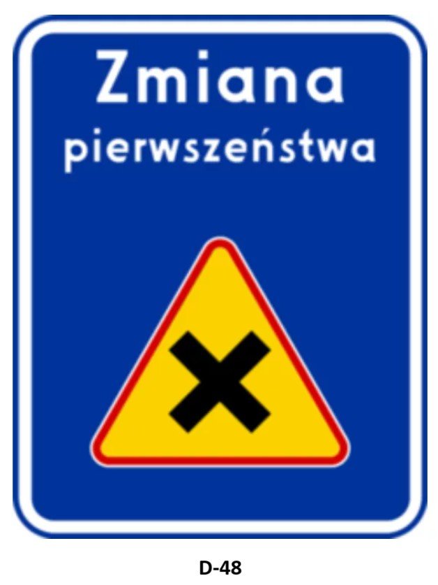 Czy ten znak może decydować o obowiązku ustąpienia pierwszeństwa pojazdowi nadjeżdżającemu z lewej strony na skrzyżowaniu?